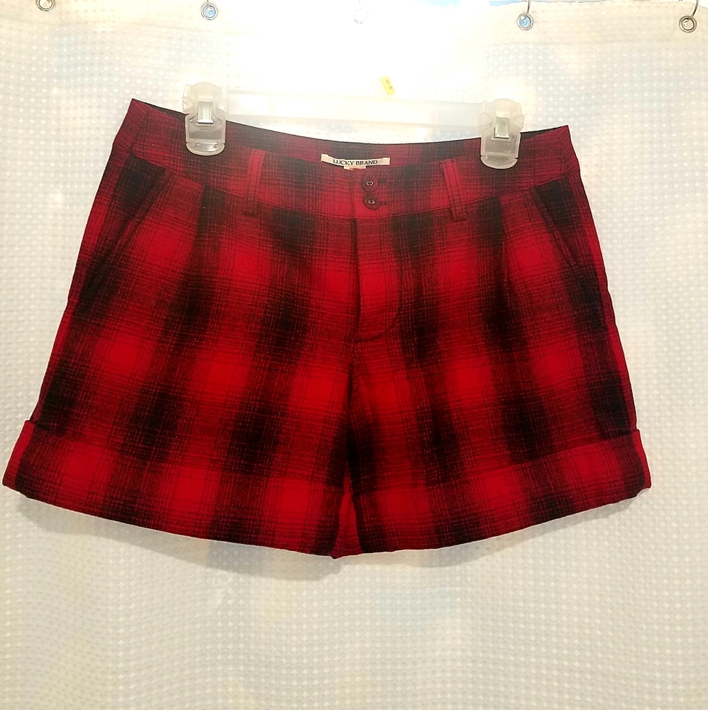 NWT! Lucky Brand Red Plaid Shorts